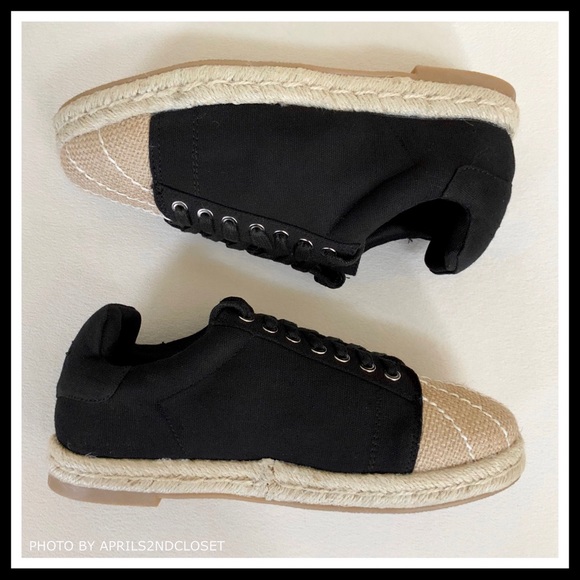 CATHERINE MALANDRINO BLACK ESPADRILLE SNEAKERS A3C - Picture 7 of 8
